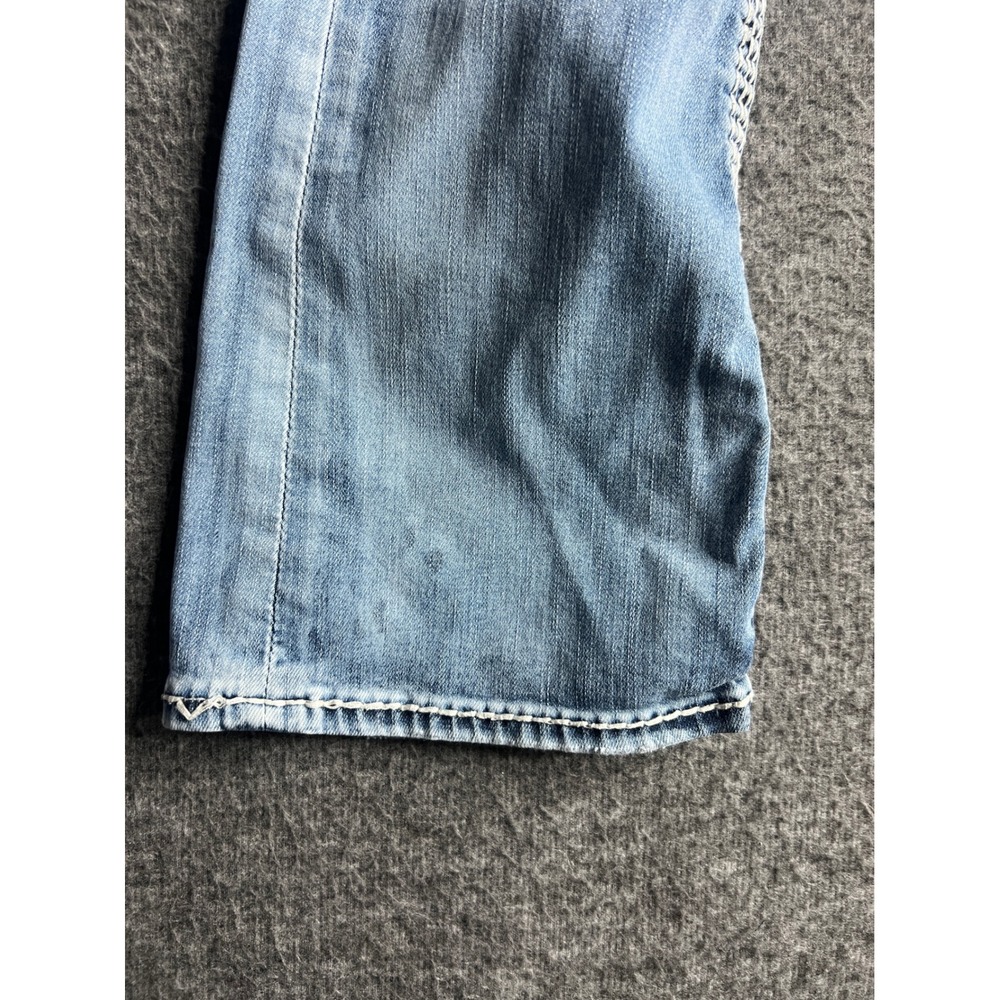 Rock Revival Sherry Mid-Rise Bootcut Jeans Light Wash Distressed Blue Denim 25 - Picture 11 of 16